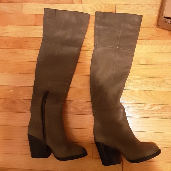 Aldo Casine Over-the-knee Boots, Olive Green, Sz 9 - Picture 2 of 4